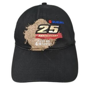 Suzuki 25 Anniversary First On 4 Wheels Strapback Baseball Cap Black One Size